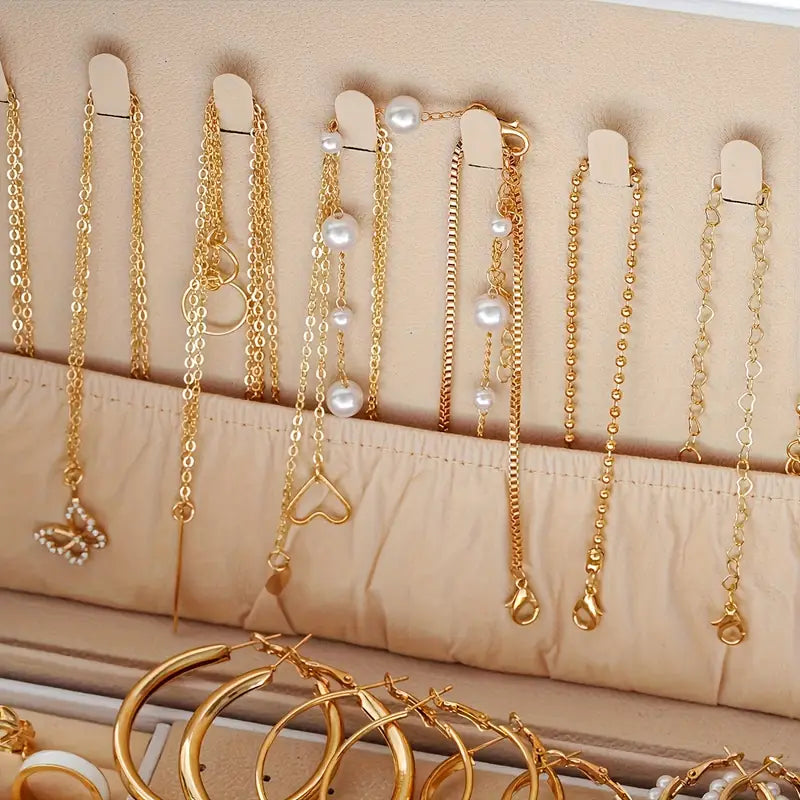 All-in-One Luxury Gold & Pearl Jewelry Set, Perfect for Every Occasion