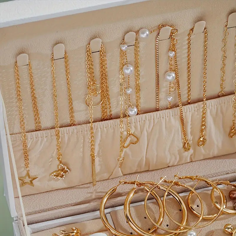 All-in-One Luxury Gold & Pearl Jewelry Set, Perfect for Every Occasion