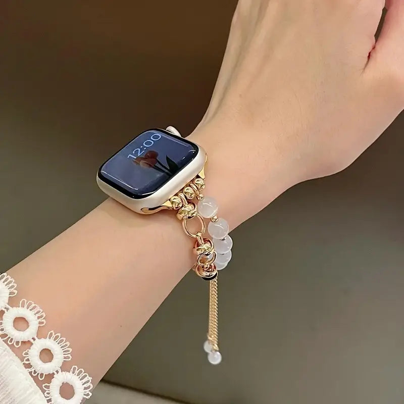 Luxury Beaded Watch for your Wrist – Elegant Gold & Crystal.