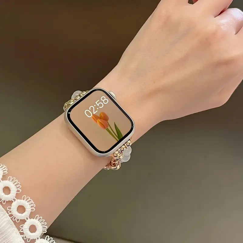 Luxury Beaded Watch for your Wrist – Elegant Gold & Crystal.