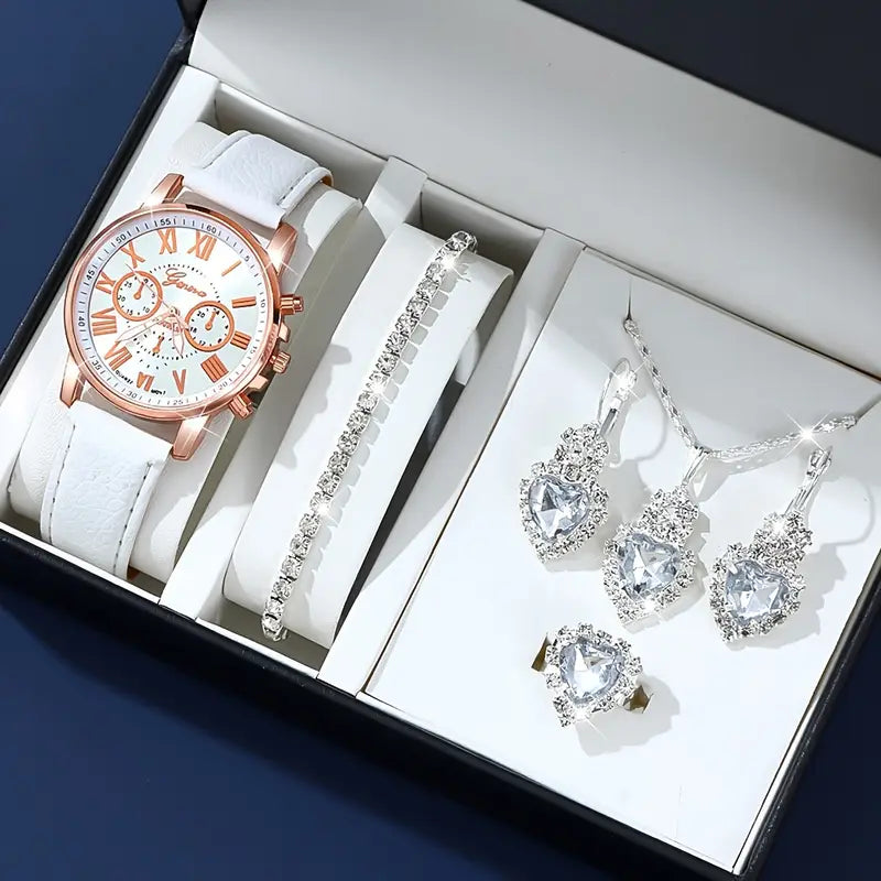 Elegant Stylish Watch & Jewelry Collection, Perfect for Her
