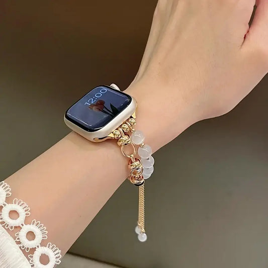 Luxury Beaded Watch for your Wrist – Elegant Gold & Crystal.