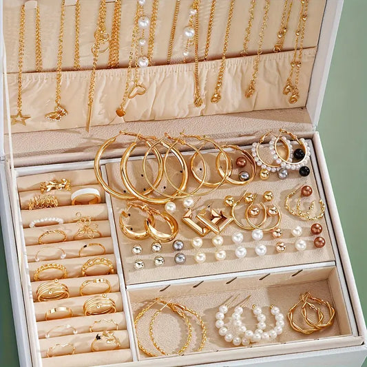 All-in-One Luxury Gold & Pearl Jewelry Set, Perfect for Every Occasion